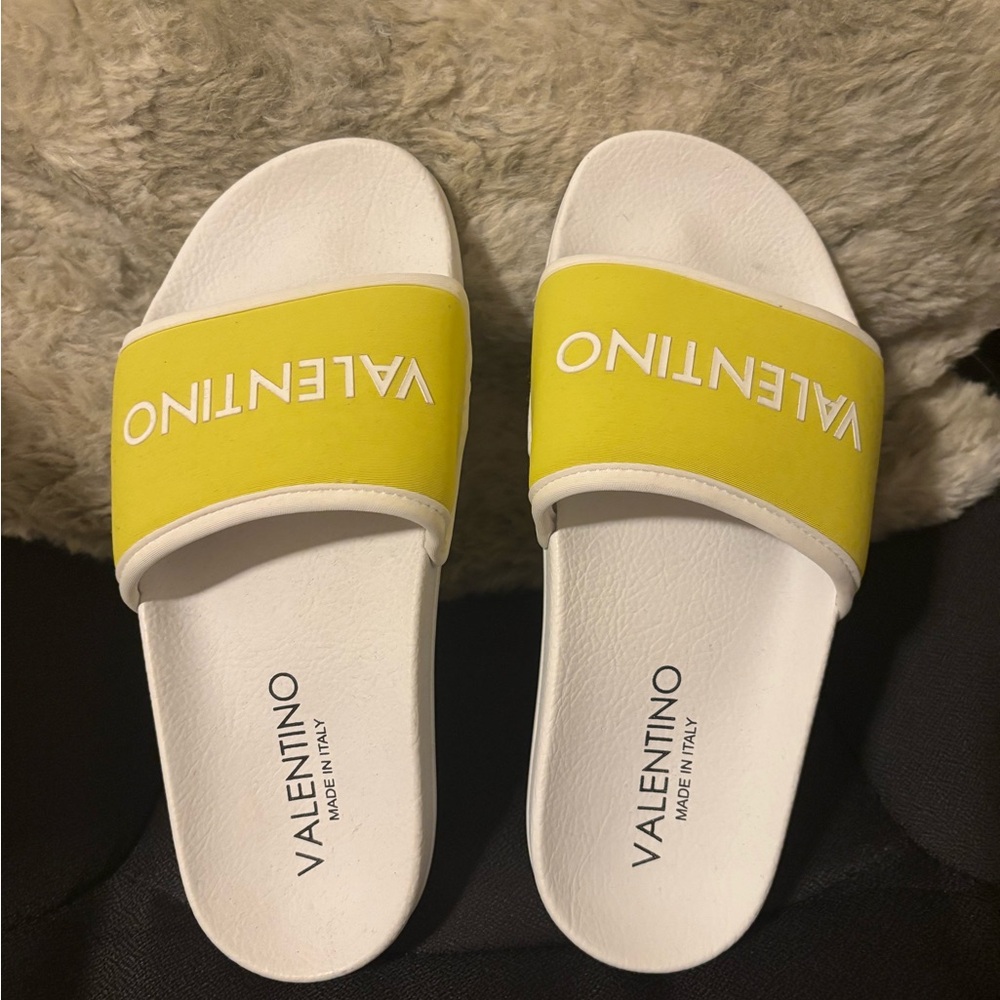 Mario Valentino Women's Yellow Slide Sandals